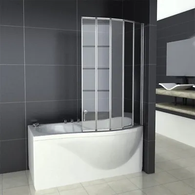 £115 • Buy Aica 4/5 Fold 800/900/1000/1200mm Folding  Screen Glass Panel Over Bath Shower