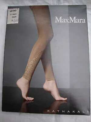 £5 • Buy Max Mara Vetro Black Cotton Studded Rhinestone  Footless Tights  L Rare