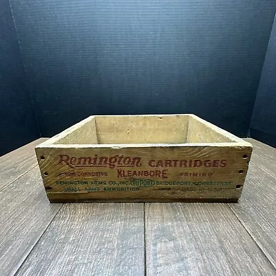 Antique Vintage Remington 22 Short Cartridges Kleanbore Priming Wooden Ammo Box • $118.75