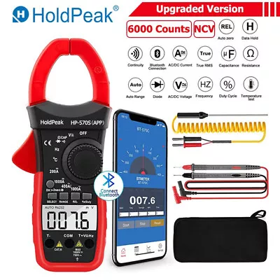 6000 Counts NCV Clamp Multimeter With Bluetooth For AC&DC Voltage Current Test • $41.19