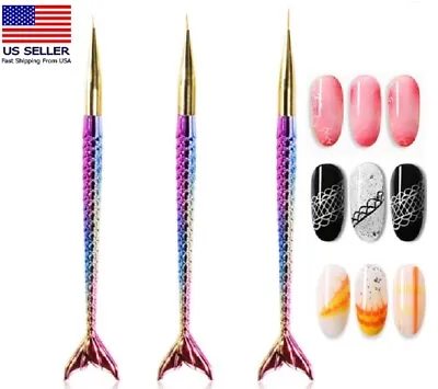 3 Pcs Nail Art Tool Set - Nail Art Pen Dotting UV Gel Tool And Liner Brush Set • $7.40