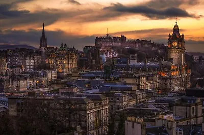 Edinburgh Castle Scotland City Break Cityscape Canvas Pictures Wall Art Prints • £14.99