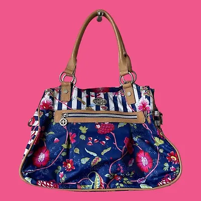 Women’s Oilily Handbag Pink Floral Shoulder Duffle Summer Holiday Bag VGUC • £19.95