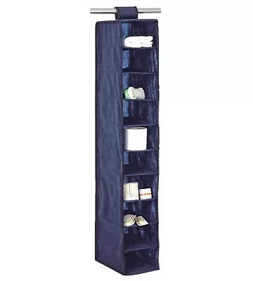 10 Tier Hanging Storage Wardrobe Shelf.Fabric Camping Robe Shelving Shelves • £7.99