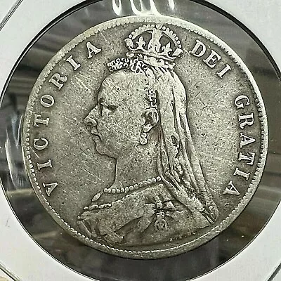 1889 Great Britain Silver 1/2 Crown Victoria Coin • $64.99