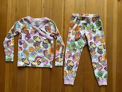 Hanna Andersson - 90- 3 Butterfly Flowers Long Johns Pajamas- Slim Fit • $12