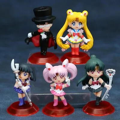 Sailor Moon Set Of 5 Figures Toy Cake Toppers Cupcake Birthday Toys Fondant  • $16.41