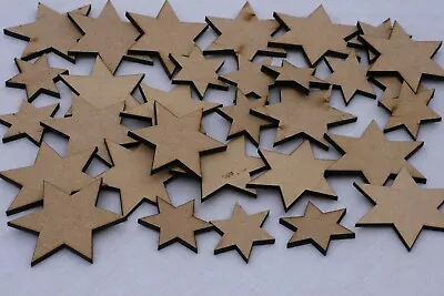 £59.99 • Buy WOODEN MDF STARS 6 POINTED Shapes Blanks Embellishments  Decoration Scrapbooking