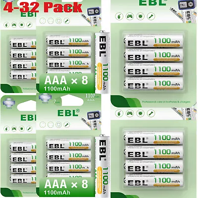 EBL 1.2V Rechargeable AAA Batteries 1100mAh Ni-MH Triple A Battery Toys RC LOT • $10.99