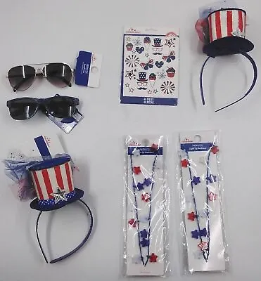 $12.99 • Buy 4th Of July Party Supplies Accessories Sunglasses Tattoos Necklace Summer Lot 7