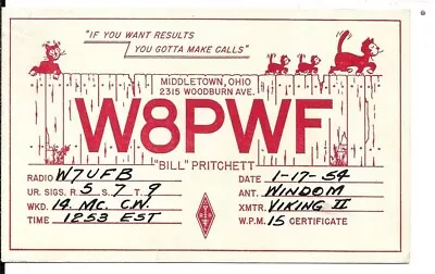 QSL 1954 Middletown   Ohio    Radio Card • $5.52