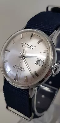 Working Kienzle Selecta 17 Jewel 1960s Vintage Hand Wind Watch Date Misaligns. • £38
