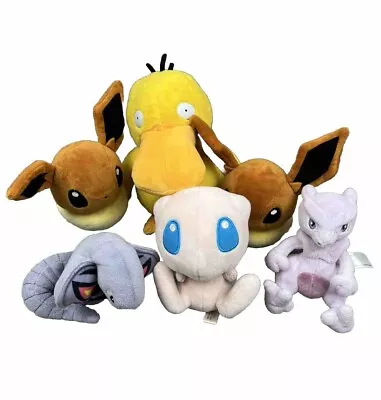 Pokemon Center Toy Plush Mewtwo  Mew Eevee Arbok & Psyduck Talking Detective • $34.99