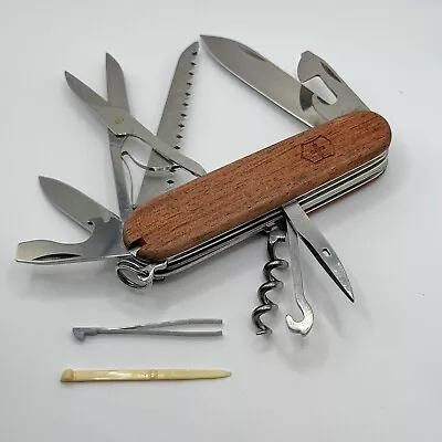 Rare Victorinox Huntsman Swiss Army Pocket Knife (1.3713) - Wood - 91mm • $37.99