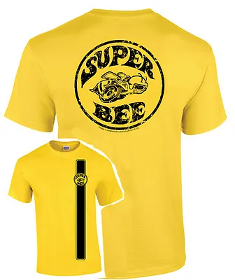 $22.95 • Buy Dodge Super Bee T-Shirt - Yellow W/ Racing Stripe & Emblem