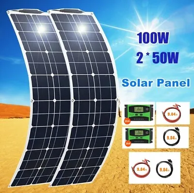 2PCS 50W Watt PV Photo Voltaic Flexible Solar Panel For Home Boat Marine Caravan • $119.99