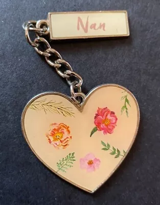 Pendant Enamel Heart With Enamel Nan Tag And Chain • £6.25