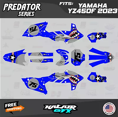 Graphics Kit For Yamaha YZ450F (2023) Predator - BLUE • $137.99