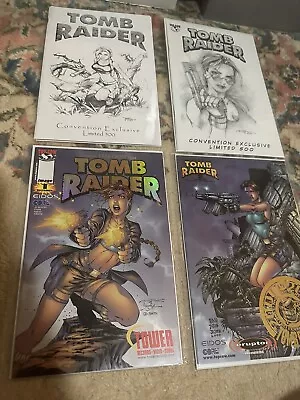 **tomb Raider (4) Book Nm+ Limited Set Jay Company-con Sketch & Gold-one Owner** • $19.98