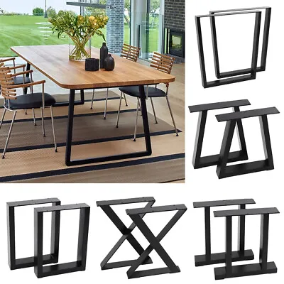Pair Of Metal Steel Legs Industrial Rustic Base Frame ForDining Table Desk Bench • £43.95
