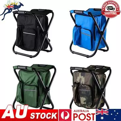Outdoor Folding Camping Fishing Chair Stool Portable Backpack Seat Bag • $35.39