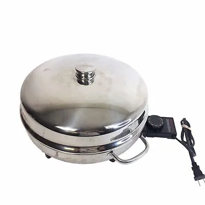 FARBERWARE STAINLESS STEEL Electric Skillet Model 344A Dome Lid 12 Inch Frying  • $72.27