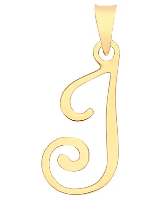 9CT Yellow Gold  Pendant Initial I Letter Charm Necklace New Boxed • £44