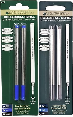 Monteverde Rollerball Refills To Fit Montblanc Capped Pens Medium M23 2 Packs • $14.95