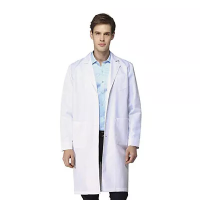 Men's Casual Trench Coat Jacket Cardigan Long Sleeve Outwear White Long Blouse • $19.94