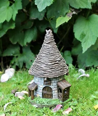 Solar Garden Ornament Fairy Pixie Thatched House Decorative Secret Outdoor • £15.95