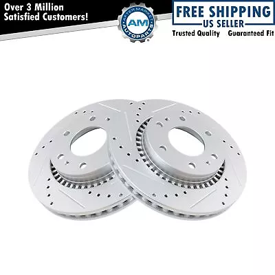 Performance Disc Brake Rotor Drilled & Slotted Front G-Coated Pair • $92