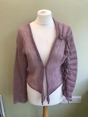 Crea Concept Mauve Bolero Shrug Size XL Unusual Quirky Ruched • £34.99