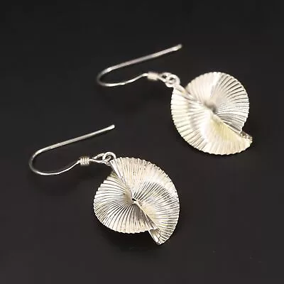 Sterling Silver - DESIGNER Fluted Modern Dangle Earrings - 2g • $2.99