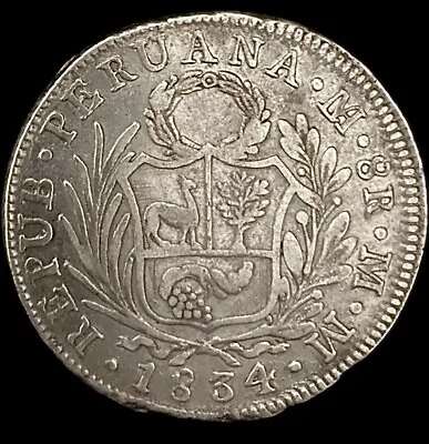 1834 Peru 8 Reales - SILVER • $399