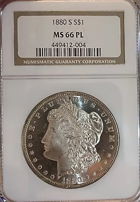 1880-S NGC MS66 PL Morgan Silver Dollar • $690