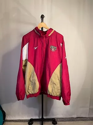 San Francisco 49ers Vintage Pullover Windbreaker Lined Reebok NFL Pro Line XL • $75