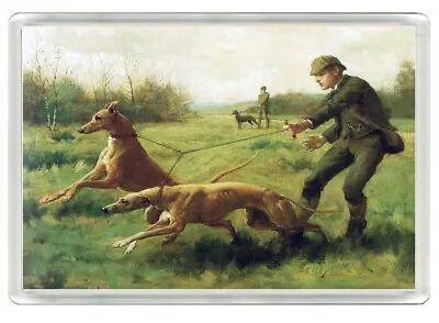 Greyhound Coursing Dog Art Print Novelty Acrylic Fridge Magnet Great Gift • £3.49