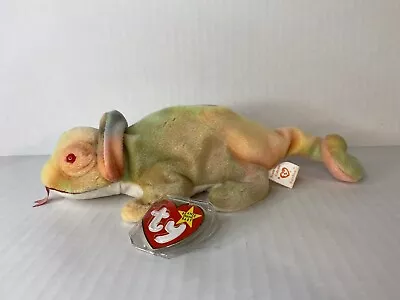 Rare Ty Beanie Baby Collection 1997 Rainbow Retired Chameleon With Tag Errors • $100.98
