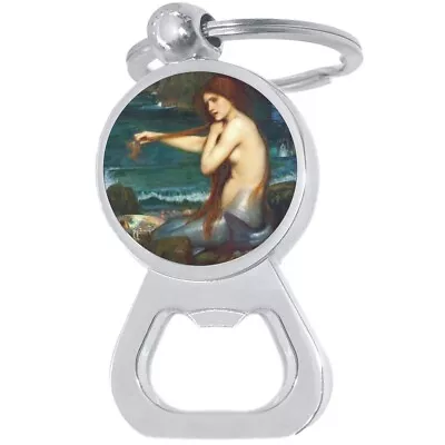 Mermaid Bottle Opener Keychain - Metal Beer Bar Tool Key Ring • $15.88