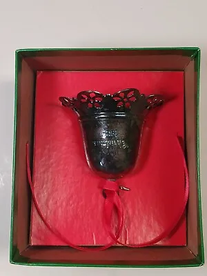 TOWLE Tarnished Silver Plated Bell Dated 1987 Working Wind Up Musical Bell VTG • $16.95
