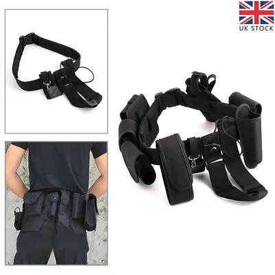 £17.17 • Buy Police Guard Tactical Belt Buckles With 9 Pouches Utility Kit Security Black New