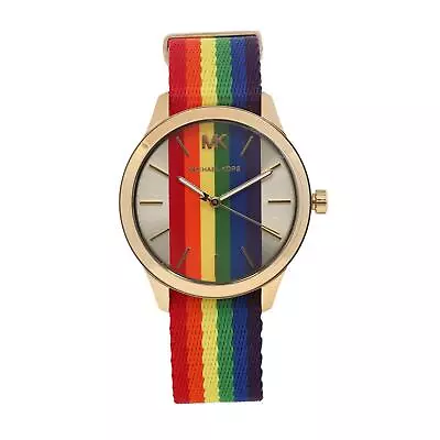 Michael Kors Runway Mercer 38mm Steel Pride Rainbow Unisex Quartz Watch MK2836 • $189
