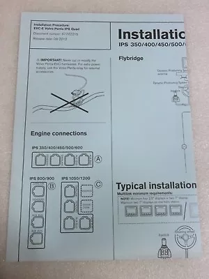 2012 Volvo Penta Service Manual 47702215 Installation EVC-E IPS Quad OEM Factory • $8.85