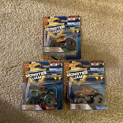 Hot Wheels 2017 Monster Jam Monster Truck Lot Of 3 Chroma Frost Trucks • $30