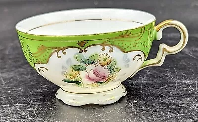 Green Tea Cup With Gold Trim Hand Painted Merit Made In Occupied Japan Cup Only • $12.99