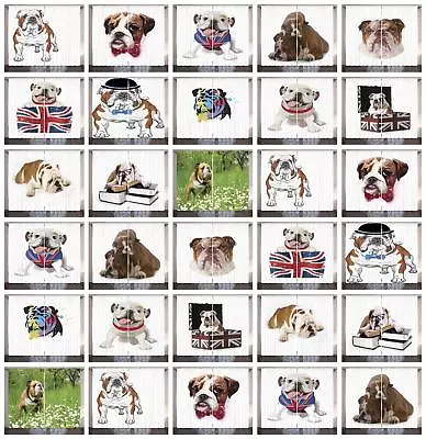 English Bulldog Curtains 2 Panel Set For Decor 5 Sizes Available Window Drapes • £62.66