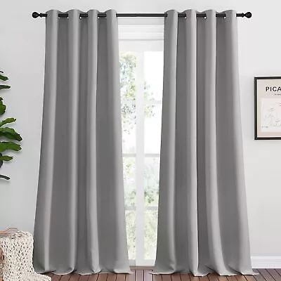 NICETOWN Silver Grey Room Darkening Curtain Panels 108  Long For RV Play Roo... • $72.96