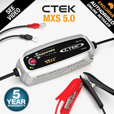 CTEK MXS 5.0 12V 5Amp Smart Battery Charger Car Boat 4WD Caravan Bike Marine AGM • $137