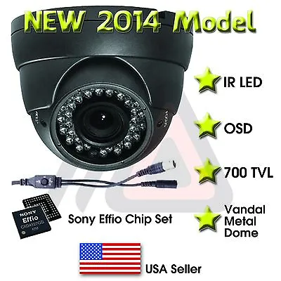 Varifocal Outdoor Dome 36 Ir 800 Tvl Security Camera Cctv • $76.99