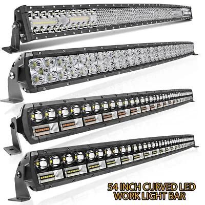 54Inch Curved LED Work Light Bar Spot Flood Offroad Driving Lamp Truck 4WD Roof • $7.99